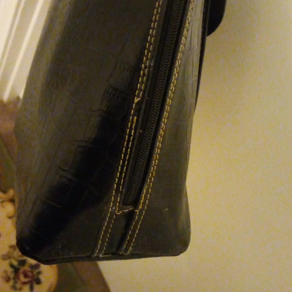 Black Croc Laptop Bag